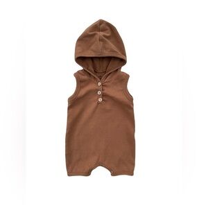 Little One Shop Size 3-6 Months Brown Hooded Romper